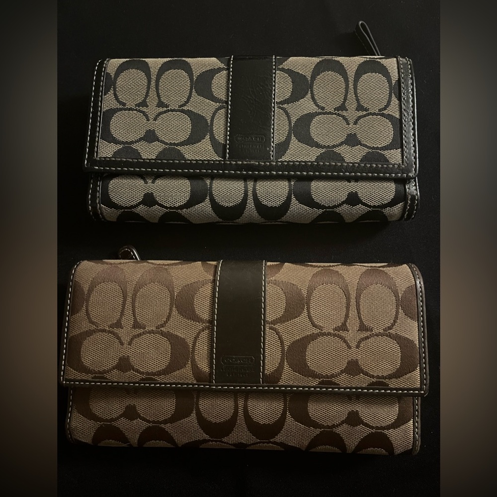 Black and Brown Coach Wallet and Checkbook